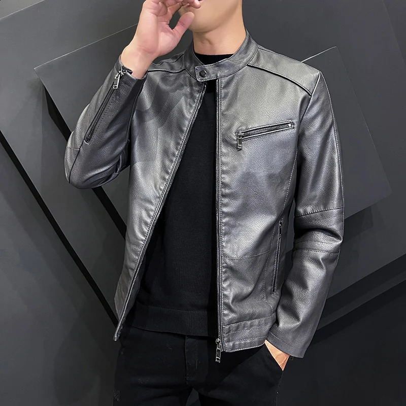 Motorcycle décontracté Collier de support à zip de ventrelle à zip Men Mlim Fashion Wool Din Streetwear 240813
