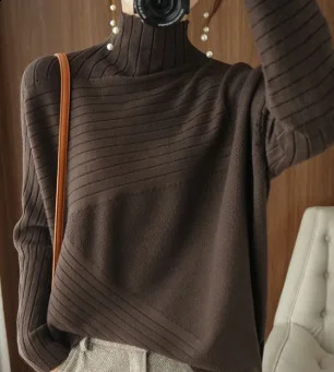 Autumn Winter Women Sweater Turtleneck Cashmere Sweater Women Knitted Pullover Fashion Keep Warm Loose Tops 240813