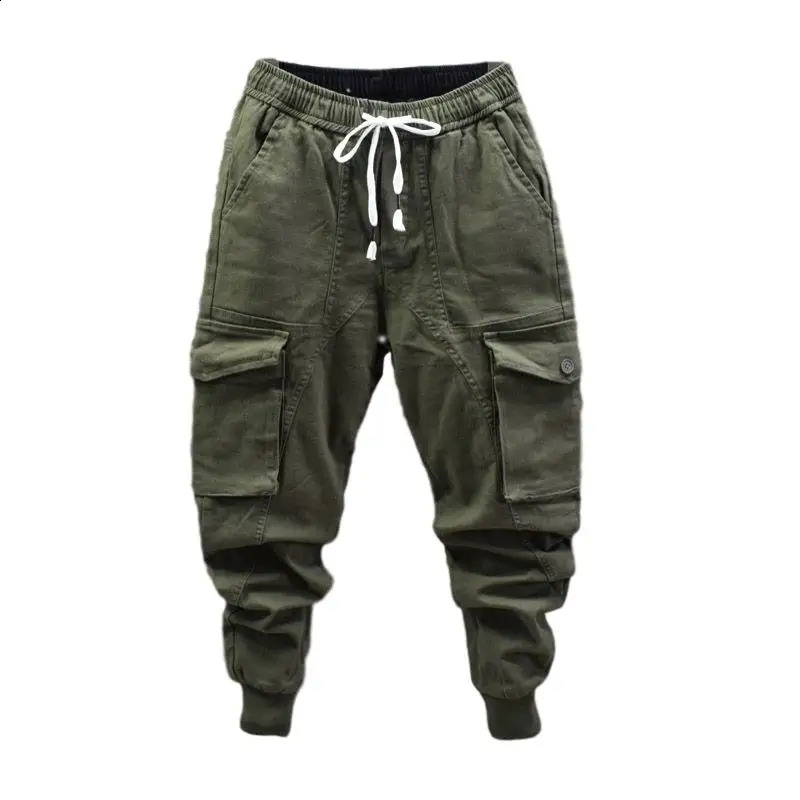 Pantalon de cargaison pour hommes idopy style harem agrippe élastique élastique longueur de cheville plusieurs poches masculines style240812