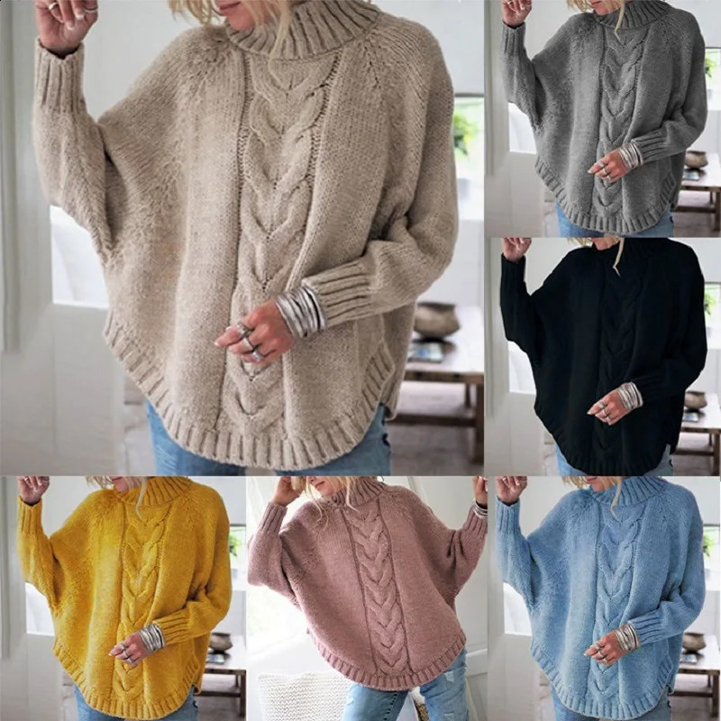 Women Sweater Casual Pullovers Autumn Winter Basics Knitted Loose O-neck Batwing Sleeve Elegance Sweet Female Clothing 240813