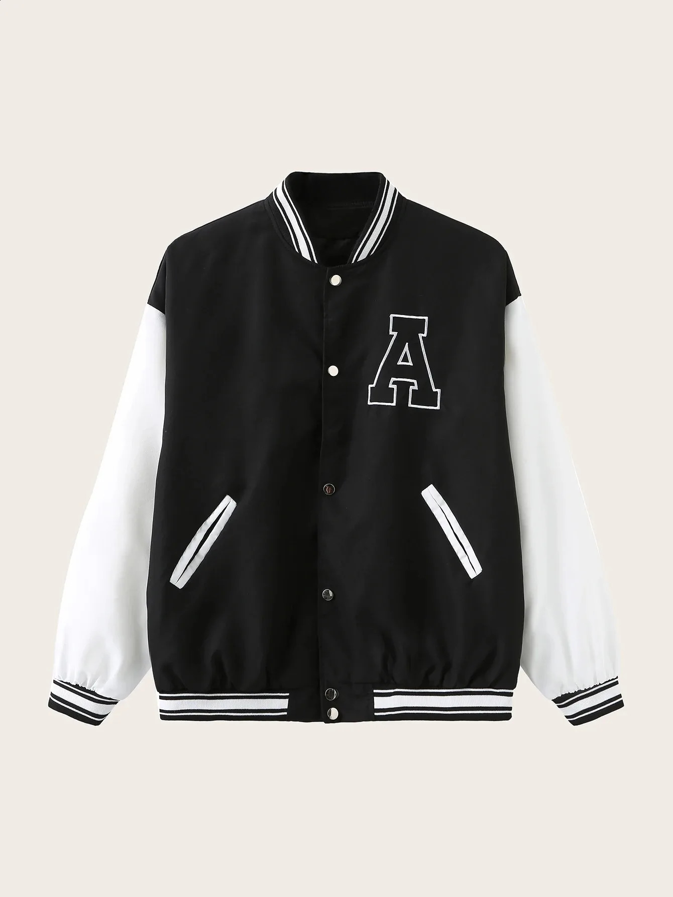 mens bomber jacket autumn winter fashion baseball uniform oversized jacket student couple Harajuku loose jacket240812