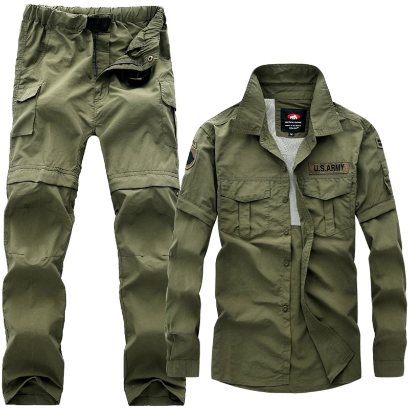 military mens tactical suit detachable multi pocket cotton casual cargo pants mens camouflage tactical suit S-5XL240812