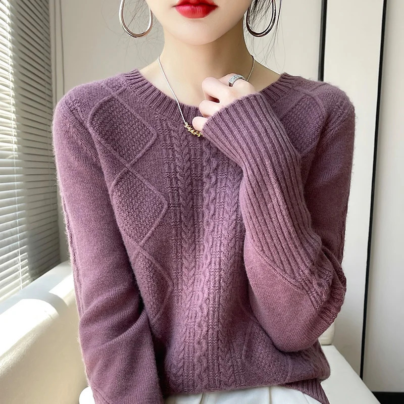 Cashmere Sweater Women High Quality Half High Neck Loose Thick Sweater Weaving Flowers Pullover Shirts Winter Womens Turtleneck 240813
