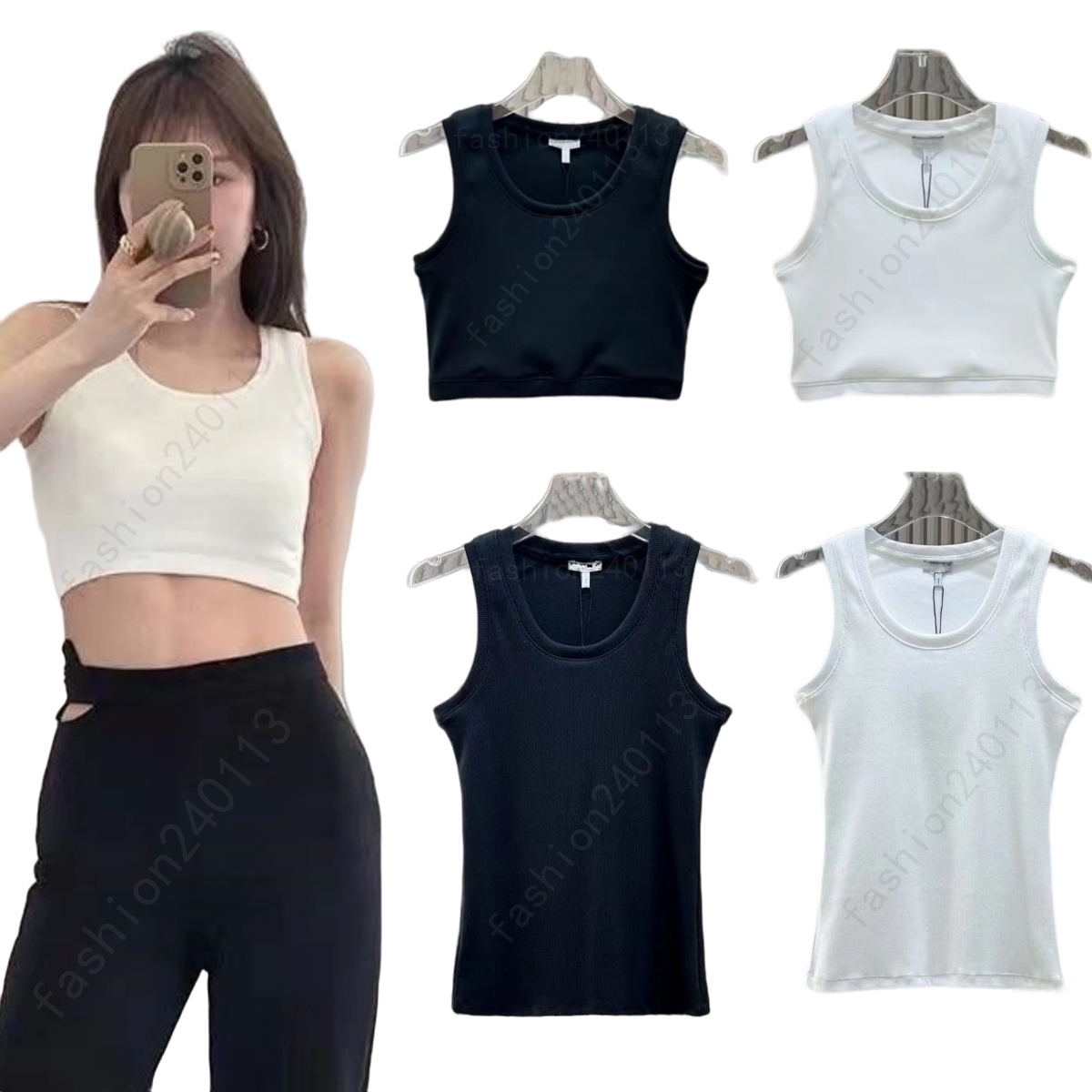 Vest top designer tank top womens tanktop women designer cotton female femme knits tee embroidery knitted sport breathable Yoga Vest Tops sexy ru-image-951983689