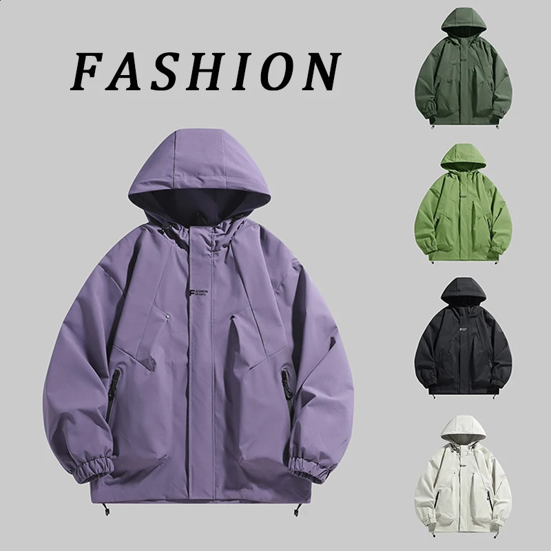 Mens Waterproof Hiking Jacket Women Windproof Windbreaker Camping Running Trekking Fishing Coat Unisex Portable Hooded 240812