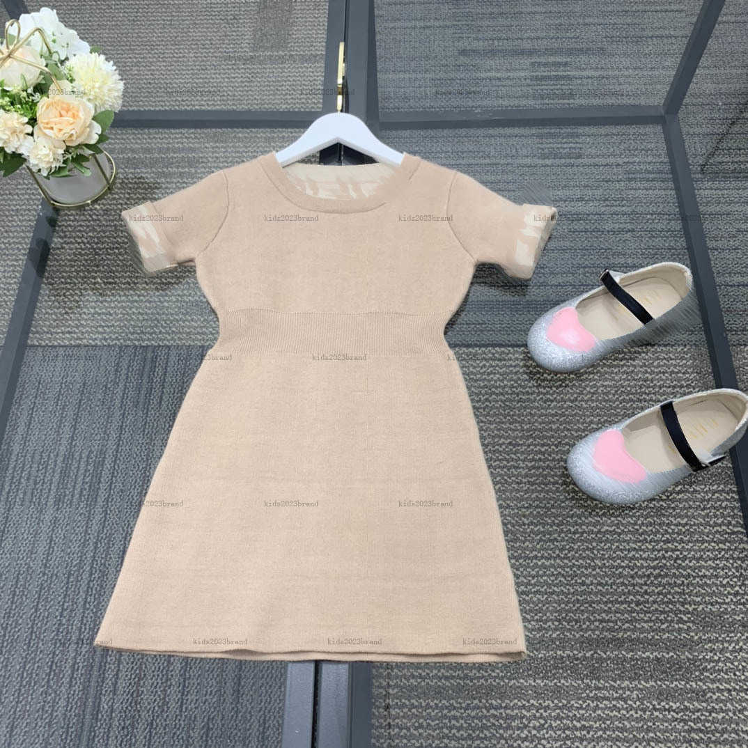 New girls Jersey dresses Double sided use girl skirt Princess dress Size 100-160 CM kids designer clothes Knitted baby frock-image-1011812664