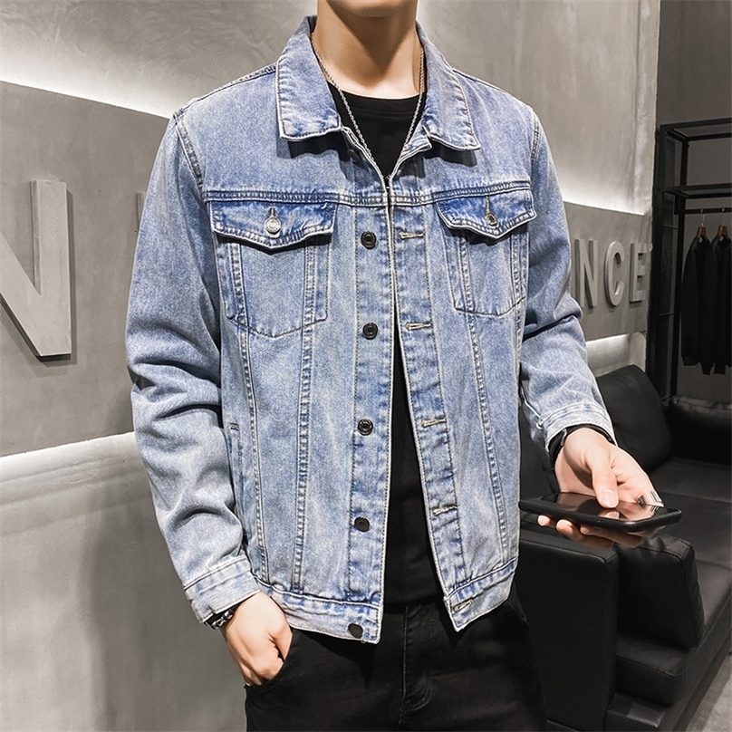 Autumn High Quality Mens Denim Jacket Fashion Hole Casual Cotton Button Elastic Street Personalized Denim Jacket S-5XL240813