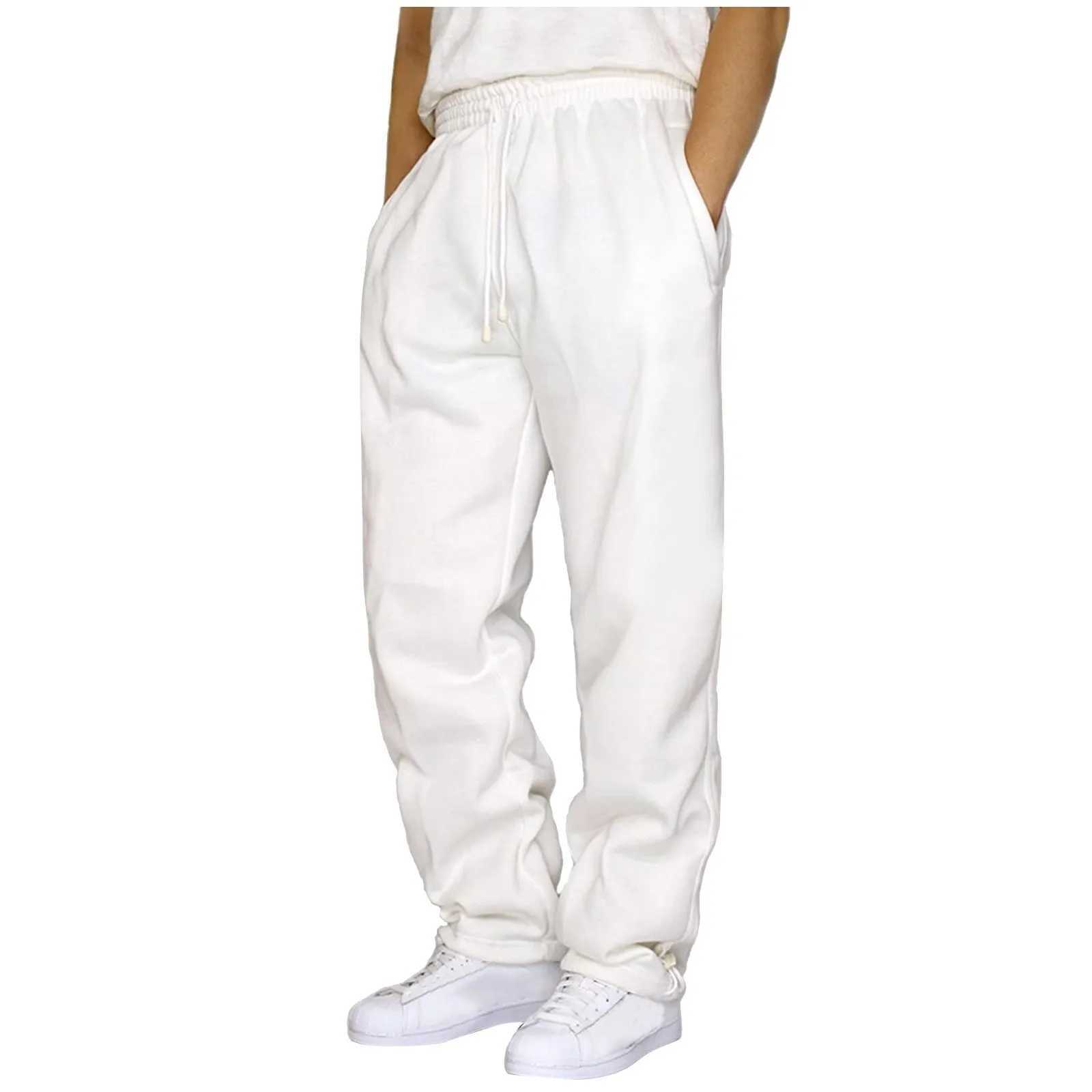 Mens Cargo Pants Drstring Casual Sports Trousers Straight Joggers Sweatpants Fashion Solid Color Long Pants PantnesXJ241112