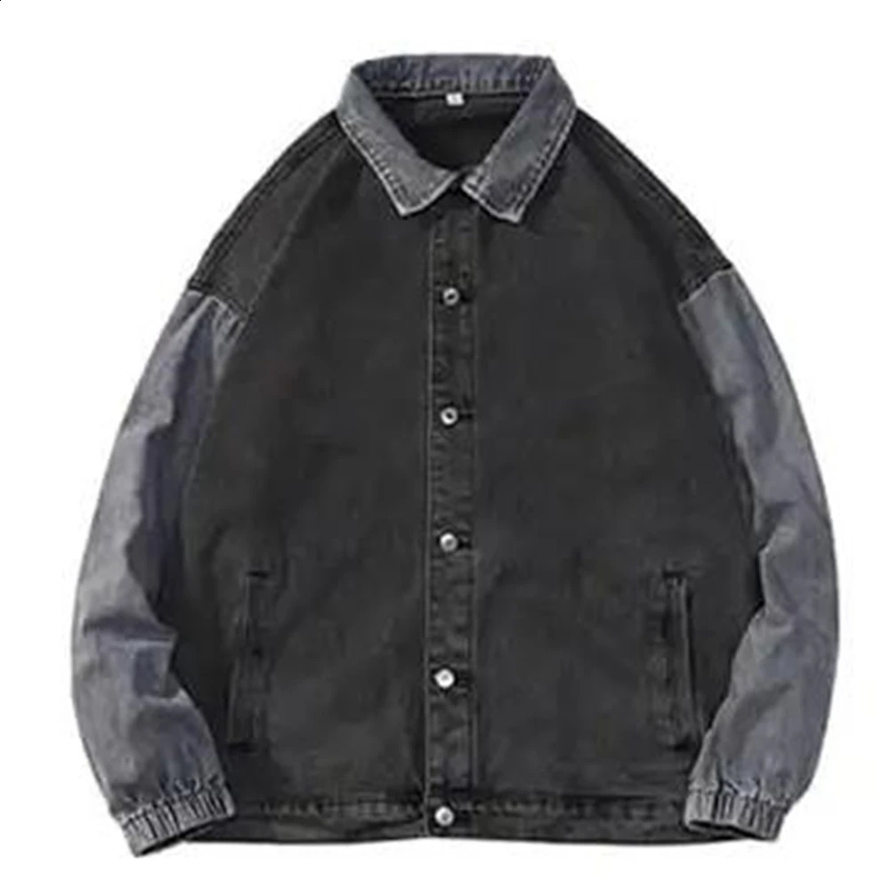 Mens retro streetwear patch work casual couple jacket Ins jacket denim spring autumn mens denim jacket Korean style240813