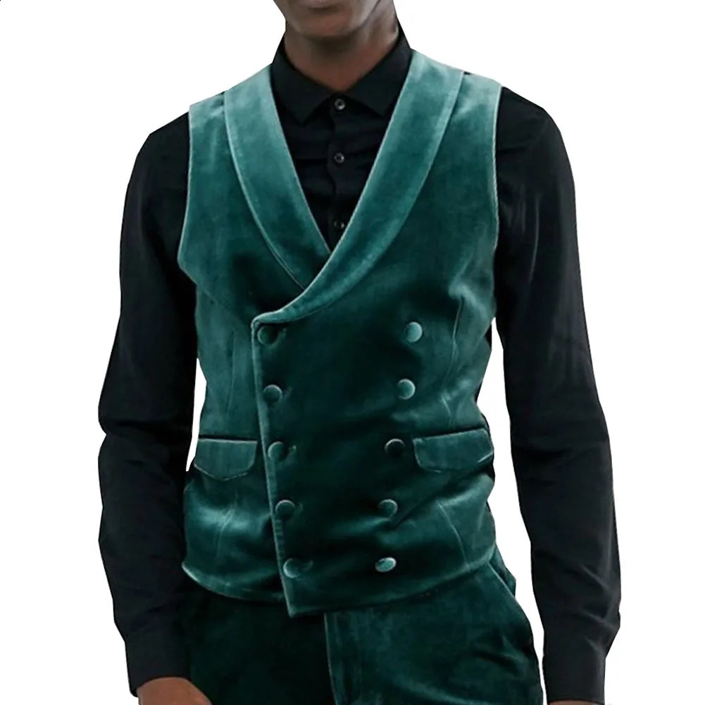 Green Velvet Set Waist Coat Ultra Thin Mens Plus Size Farm Wedding Mens Wedding Tank Top Suitable for Customized Set Color and Size Tank Top Only 24