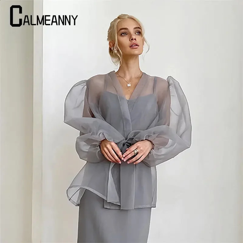Spring and Autumn Street Clothing Patch V-neck Top Fashionable and Elegant Mesh Lace Womens Shirt Casual Long Sleeve Thin Shirt Womens 240814