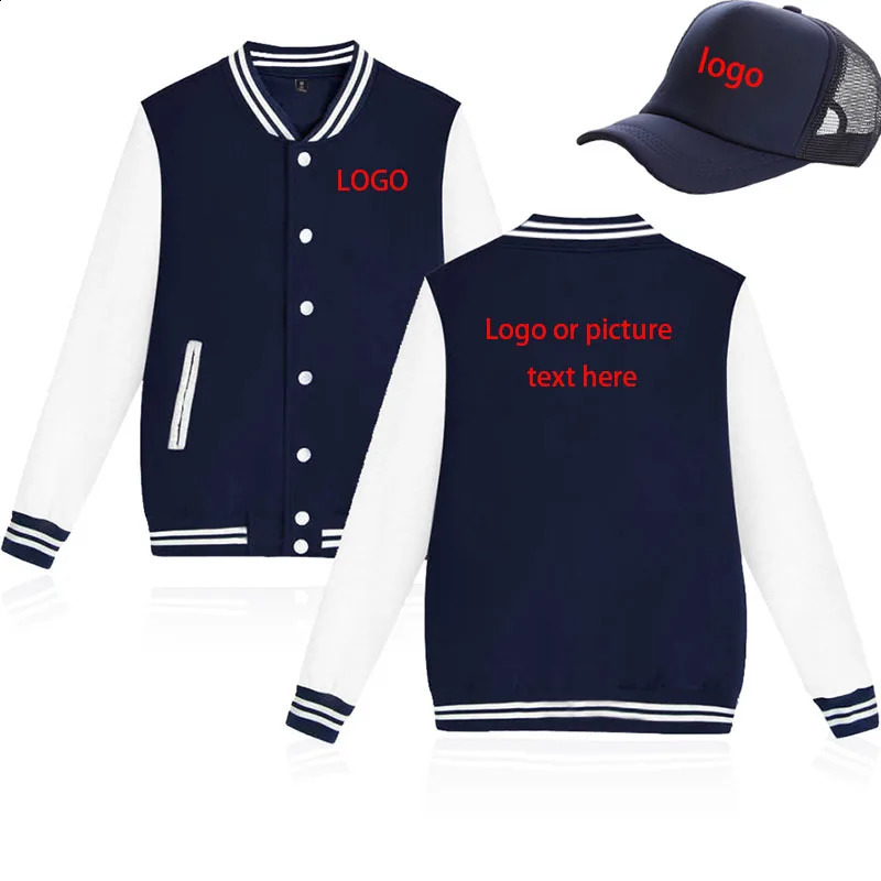 Diy custom baseball uniform jacket mens and womens sportswear street jacket hip-hop240813