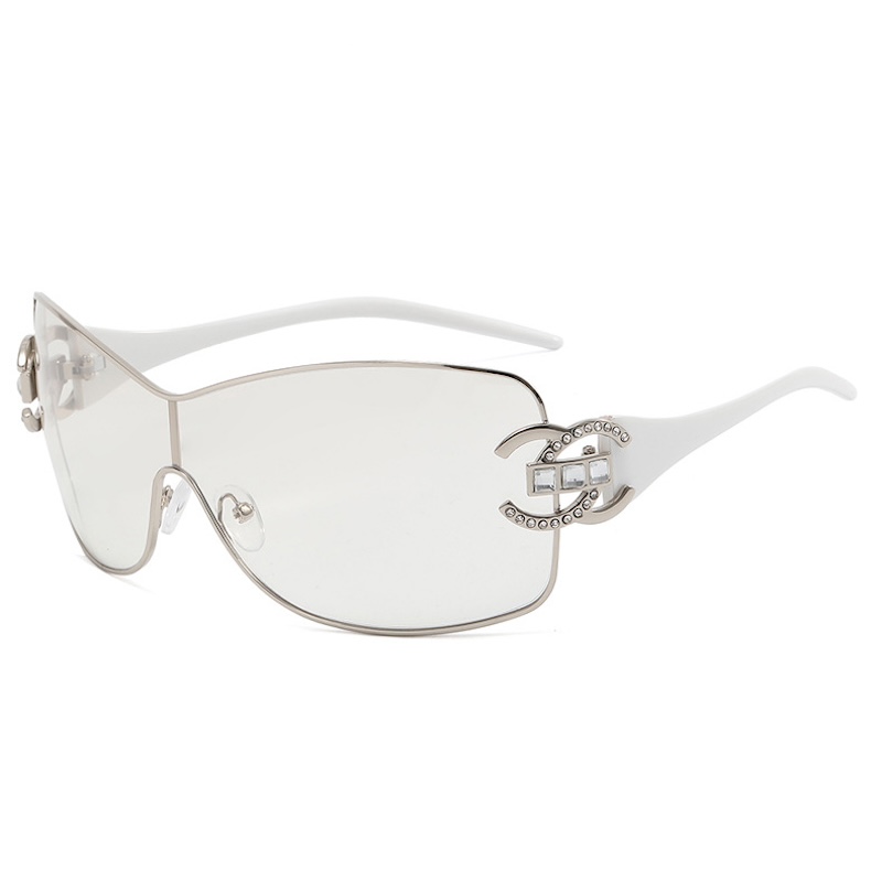 Lunettes sans monture cowboy Oversize style rock Designer sport voyage Y2K Lunettes motif Mode pour femmes et hommes Conduite et voyage