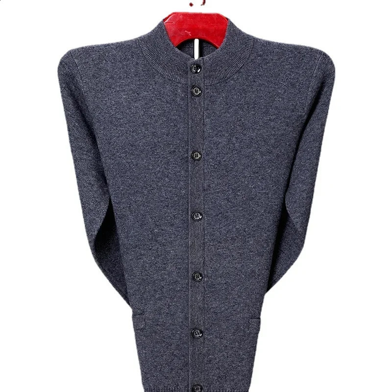 100% Pure Cashmere Sweater Mens Open Button Coat Thickened Size S M L XL XXL 3XL 4XL 5XL 240814