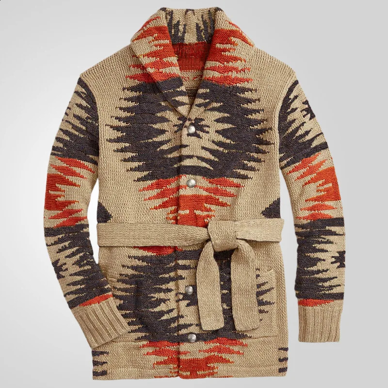 Europe et les États-Unis pour hommes de printemps d'automne rétro lourds lourds lance-sweater moyen moyen de laceup moyen manteau 240813