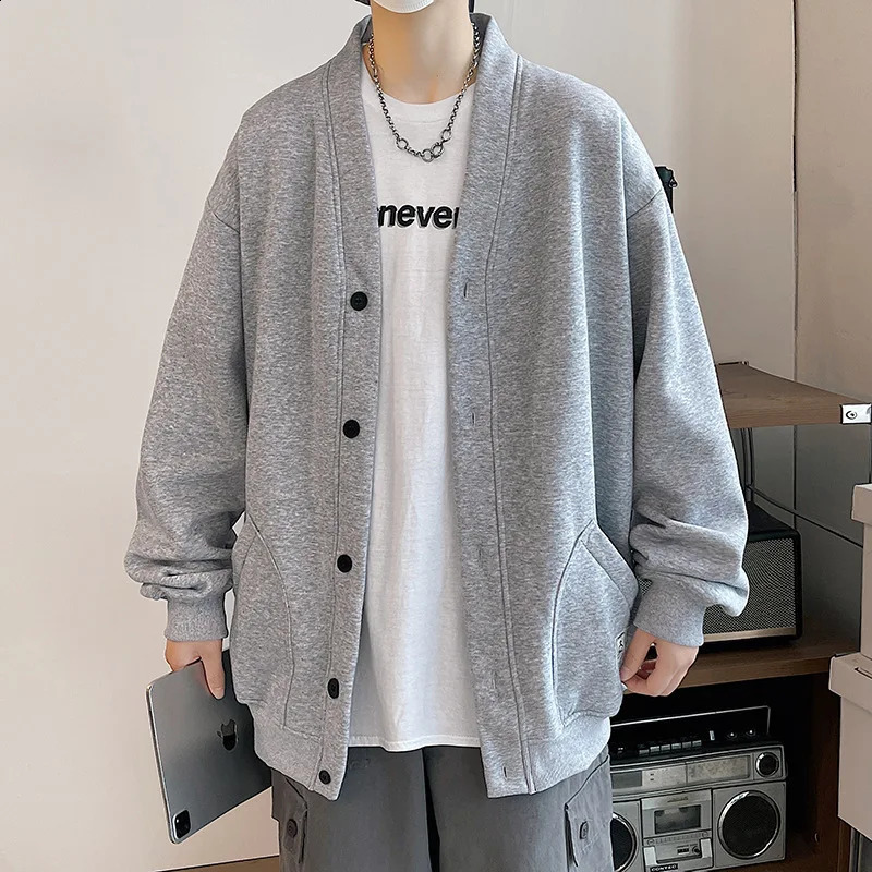 Solid Fashion Cardigan Mens Knit Winter Coats Business Casual Jackets Male Tops Man Coat Size M-5Xl Knitwear 2 Colors 240813