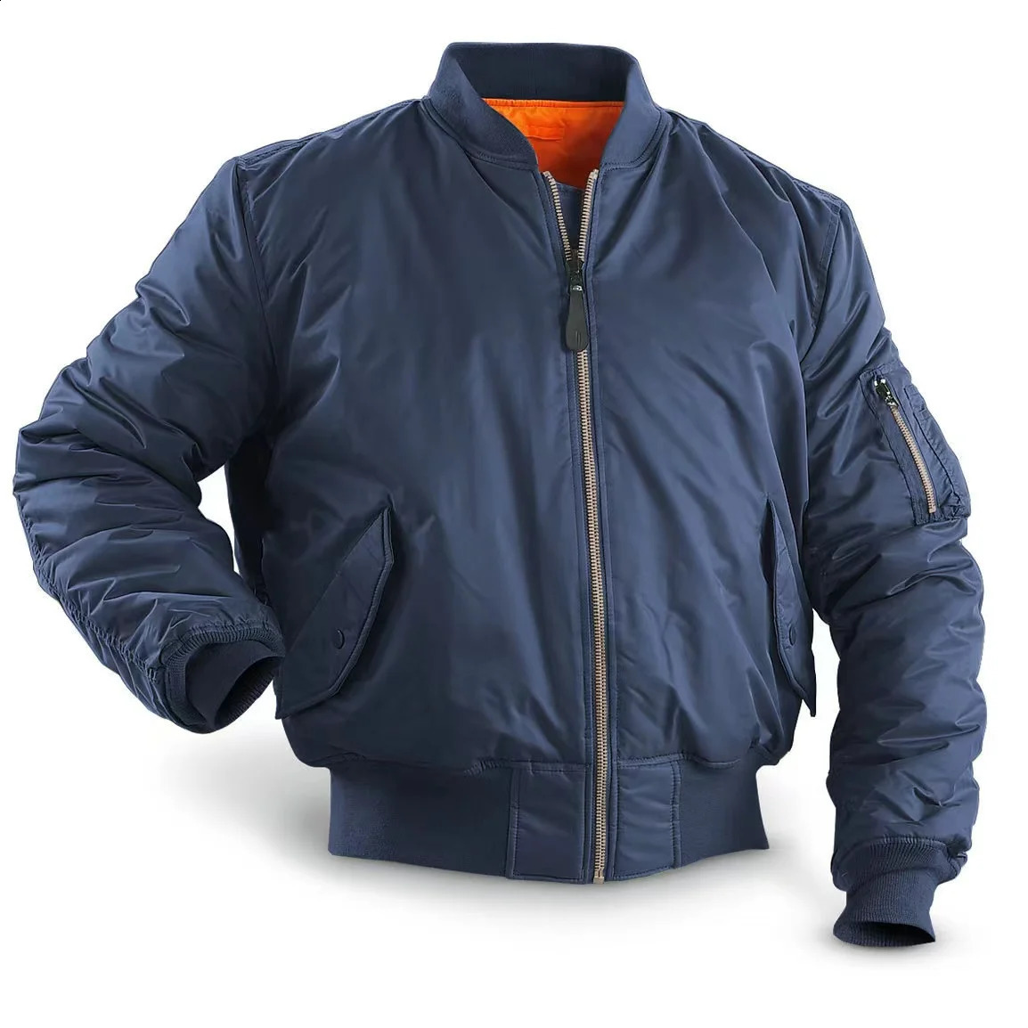 Mens bomber jacket winter thick bladed cotton windproof jacket mens flight jacket240813