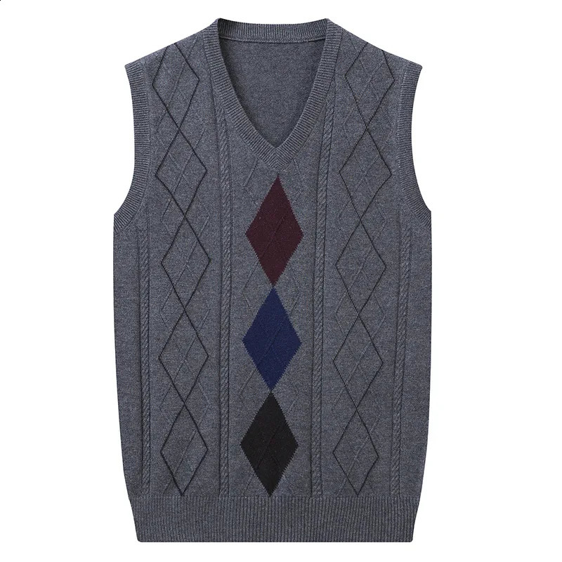 Verser les tricots d'automne d'hiver pour hommes pour hommes pouces masculins sans manches à manches solides à carreaux minces à plaid paignes y2