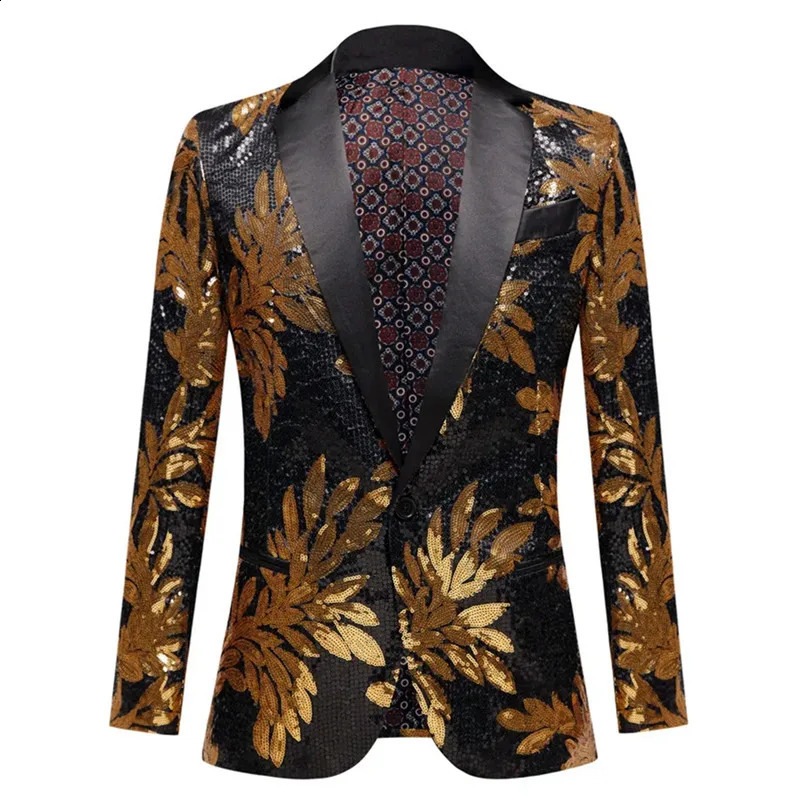 Veste de sport pour hommes à paillettes noir et or