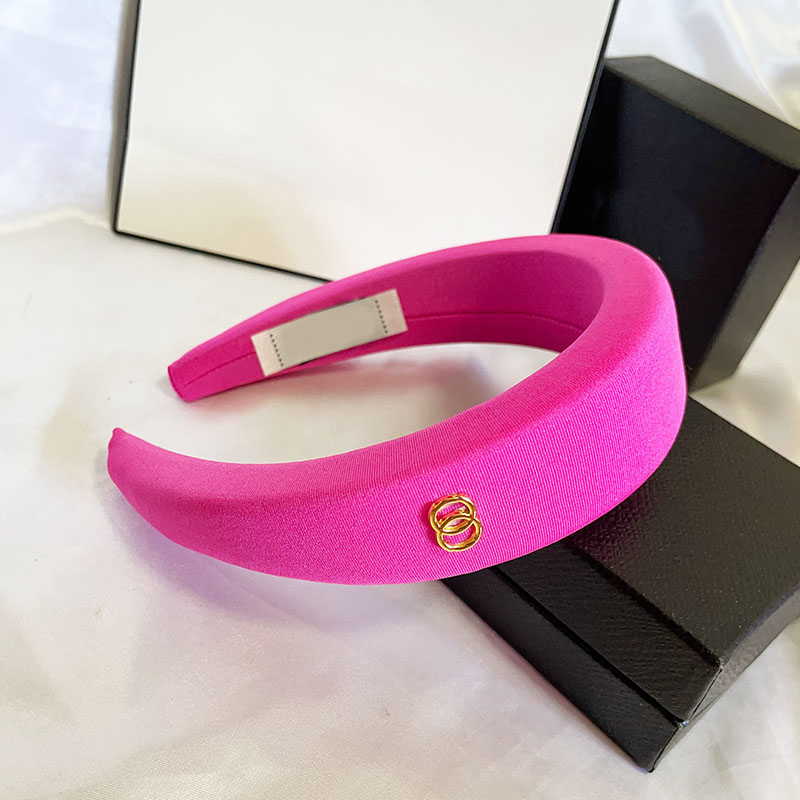 Candy Color Sponge Headband for Fashion Women Girl Letter Hairband with Stamp Hair Accessories High Quality Cotton HairBands-image-770673763