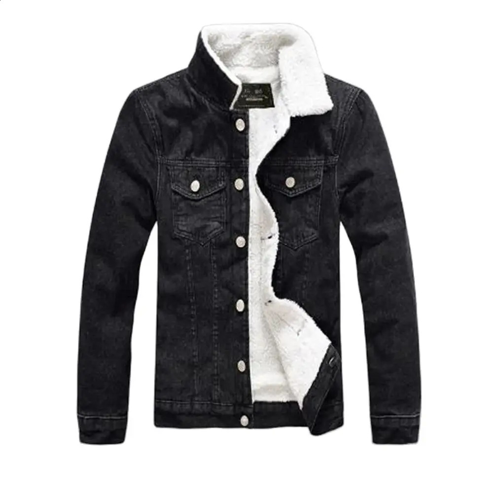 Spring mens denim jacket fashionable slim bomber gradient denim jacket mens warm denim jeans jacket velvet240813
