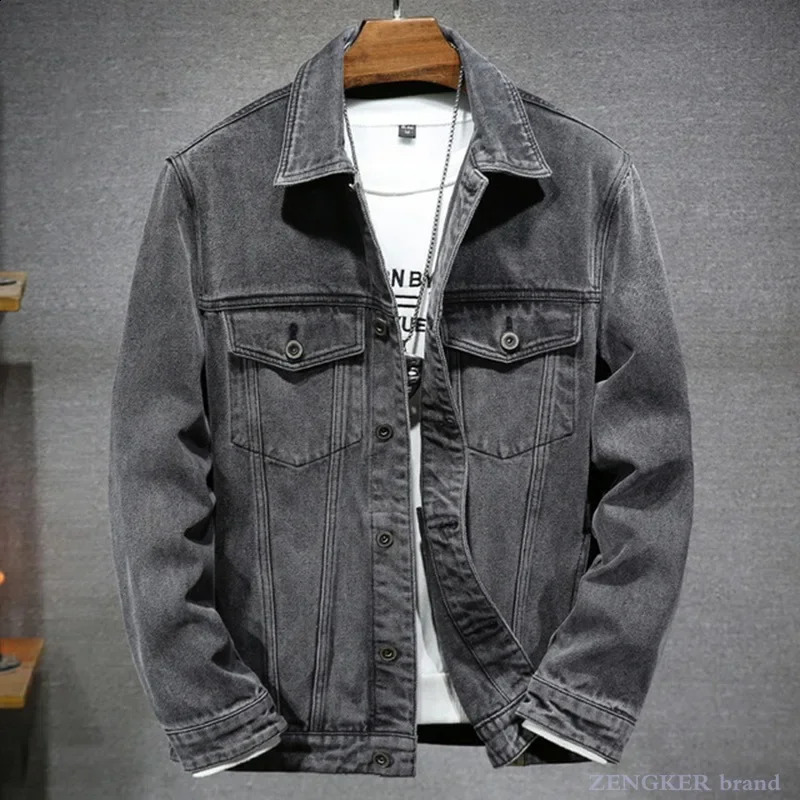 Spring and Autumn Denim Jacket Loose Trendy Fat Man is Thin Large Plus Large Mens Fashion Casual Jacket S-7xL140KG240813