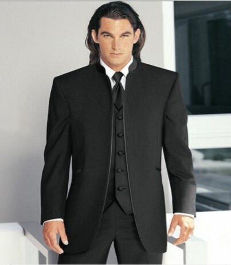 Tuxedos de marié de style china Personnalisez les hommes de mariage pour le conduit de mariage Suisse d'affaires Blazer Taiat de gilet