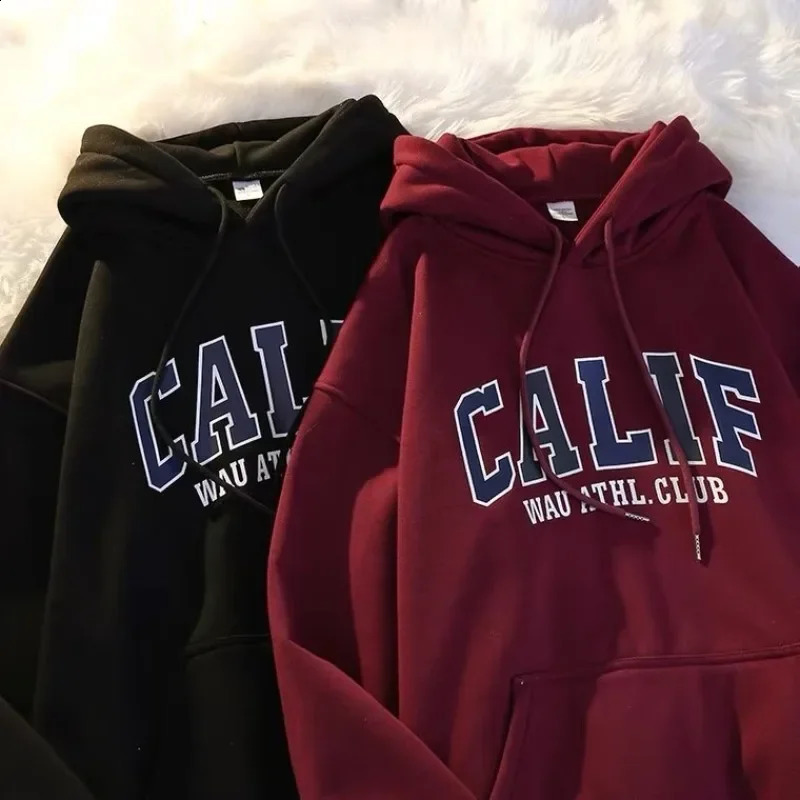 Woman Autumn Winter Sweatshirt Letter Print Hooded Pullovers Korean Fashion Loose Casual Hoodies Harajuku Pullover Grunge 240815