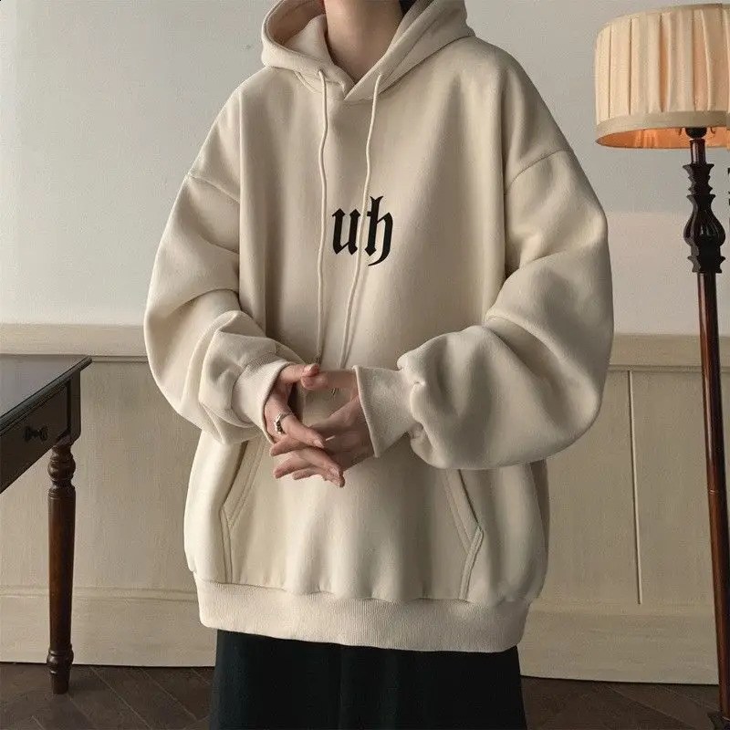 Vêtements pour hommes Sweatshirts à capuche pour l'homme Sweats à capuche esthétique Blue Letter Fleed Cotton Novelté et Streetwear de style coré