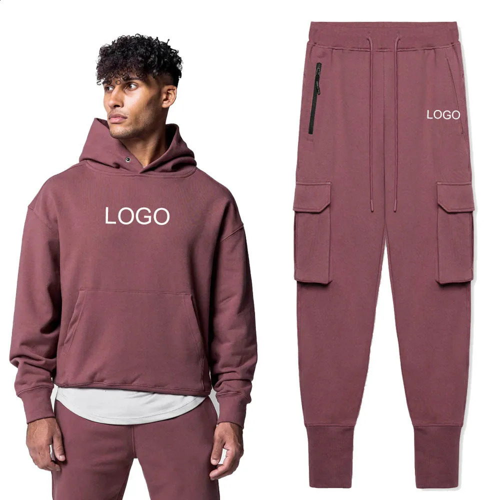 Customized 100% cotton sportswear for autumn and winter mens sportswear and mens sportswear 240814