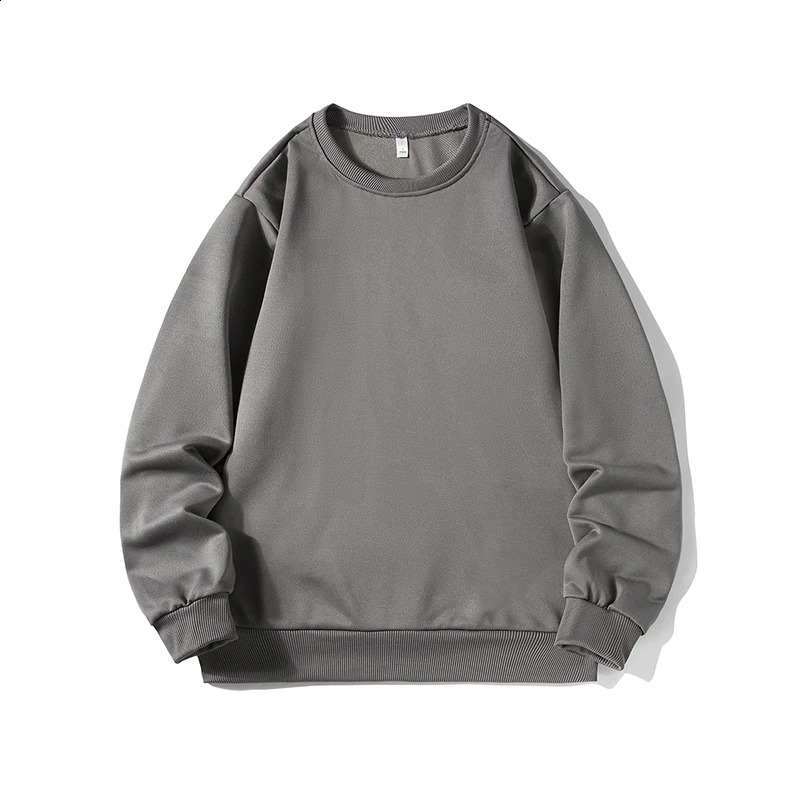 Mens sportswear for autumn and winter casual basic wool Crewneck street hoodie unisex solid color loose soft oversized zipper 240814