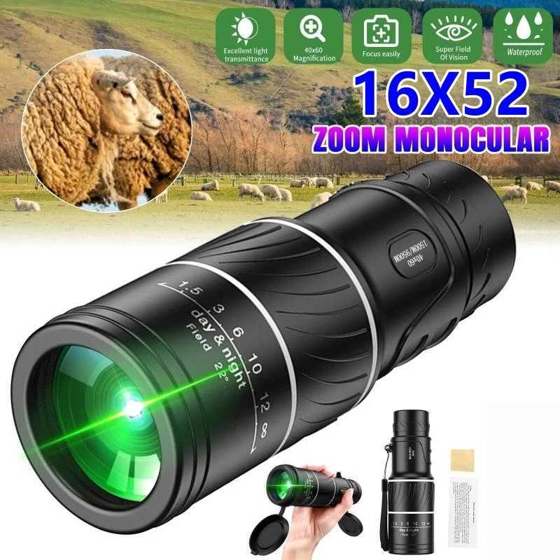 Telescopes 16x52 Powerful Monocular Telescope HD Zoom Binoculars Long Range Night Vision Spyglass For Outdoor Camping Bird Watching ToolsL4814-image-1012417826