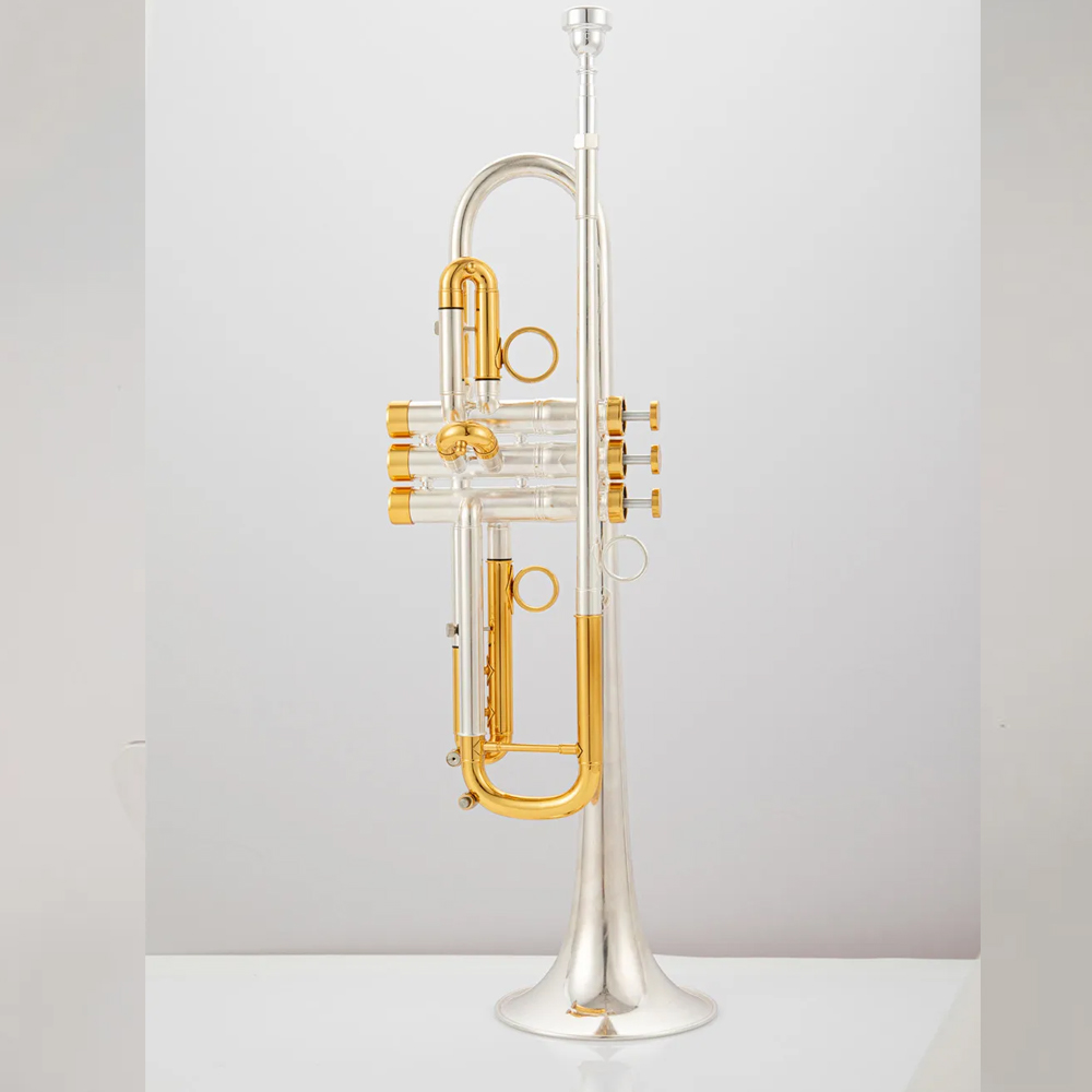 Trompette en laiton nickelé KHS8335S, pour Instrument de musique à réglage plat, comprend un embout et un étui de transport