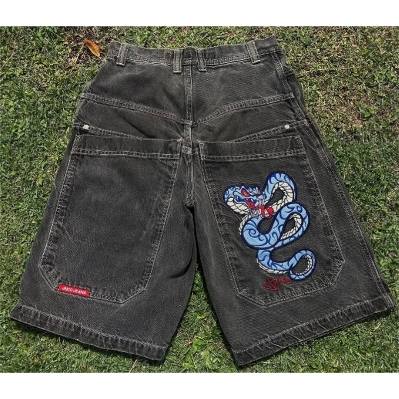 Vêtements décontractés 2024 Baggy Jinco Jort Pantalon Homme Men Men de cargaison courte JNCOS 2000S JNCO Y2K Shorts Jorts Denim Gym Y240814