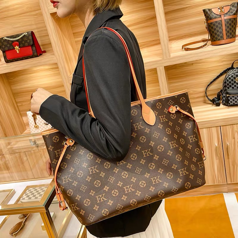 Designer bag Tote bag Shoulder bag Handheld bag Classic vintage flower fashion versatile large capacity shopping bag-image-958766202