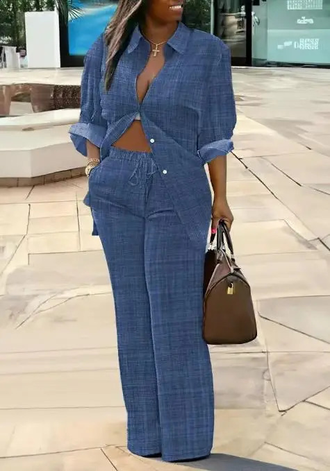 Ensembles de deux pièces pour femmes 2023 Fashion d'été Élégante pantalon à longs pantalons