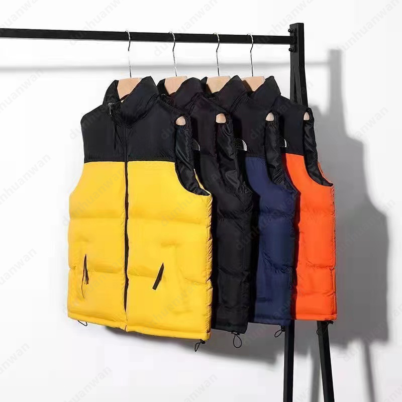Mens puffer gilet vest designer jacket luxury down women sleeveless vest feather filled material graphite gray black yellow blue Splicing color p-image-788416259