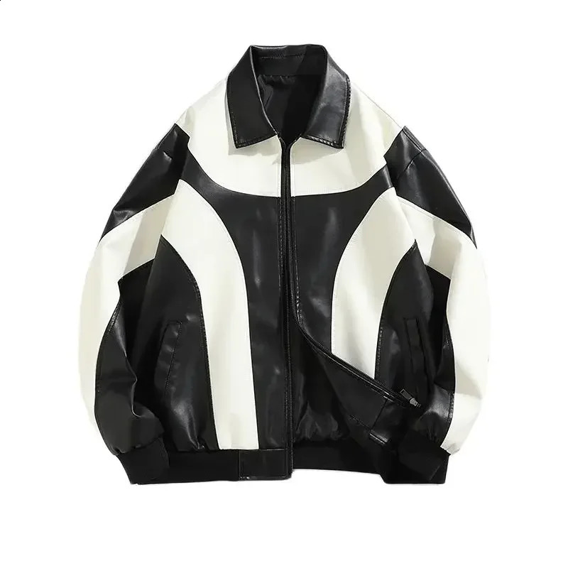 2024 Autumn and Winter Hip Hop Mens Faux Leather Jacket Padded Windbreaker Motorcycle Biker Bomber Coat Women 240814
