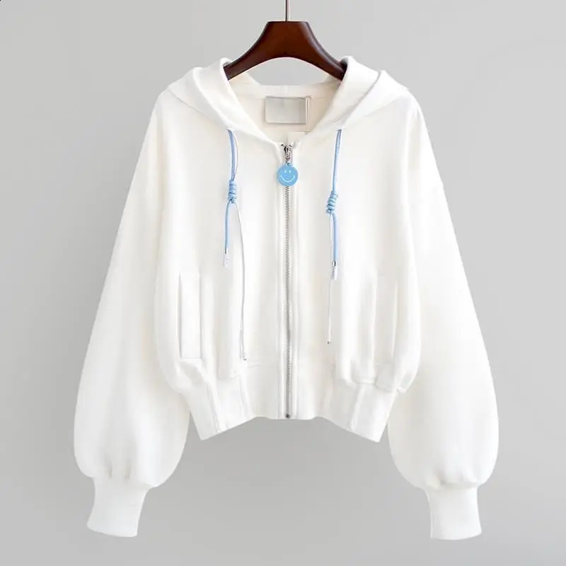 Sweat à capuche de mode Femmes Femmes à capuche courte Mabinet coréen Style coréen lâche Spring décontracté automne mince top veste femme sweat-s