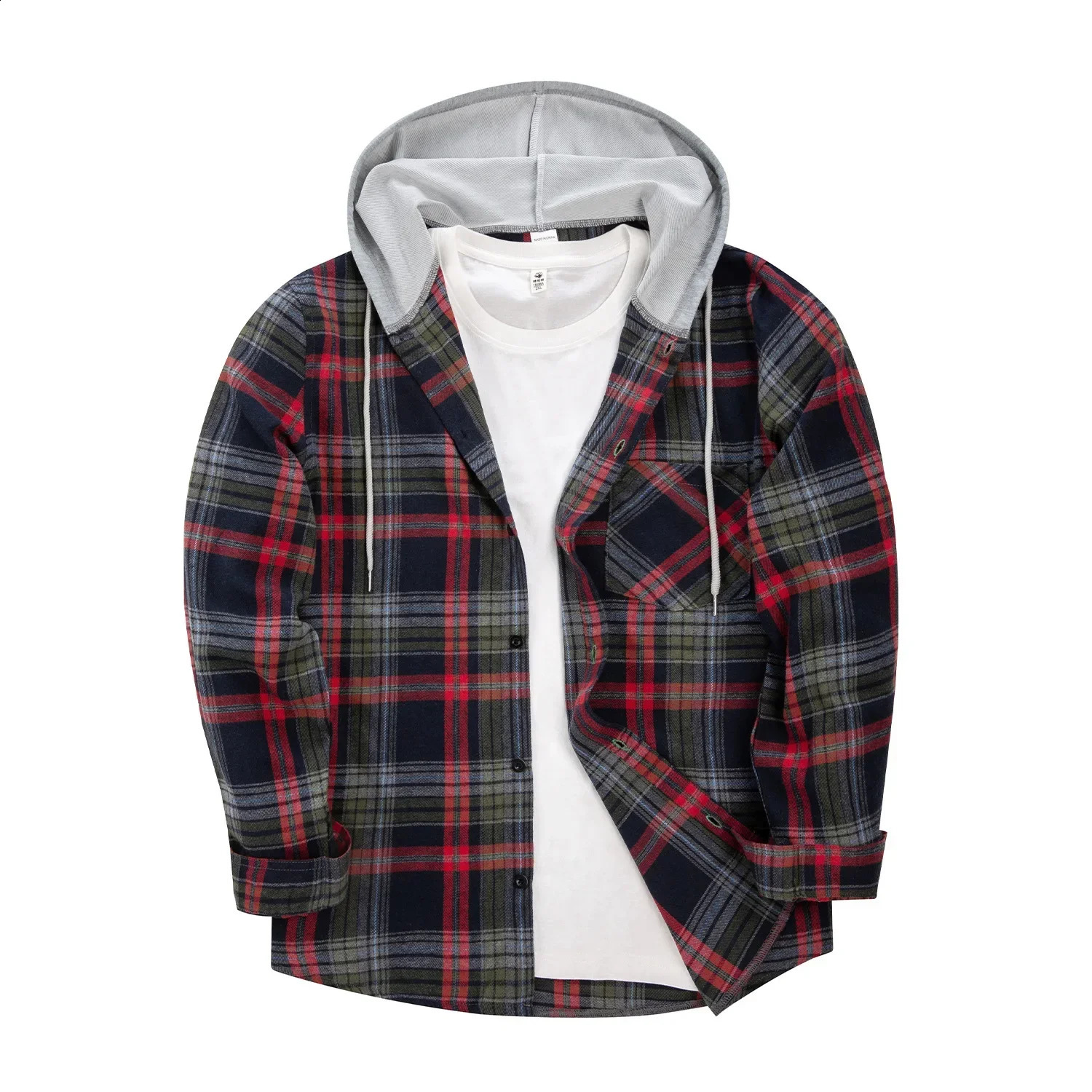 2024 autumn mens casual long sleeved plain thick shirt mens casual high-quality soft large warm shirt top 240815