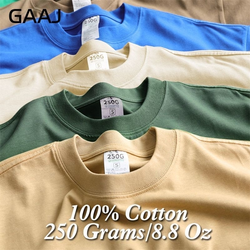 Premium 100 Pure Coton T-shirt Hommes à manches courtes tops poids lourd.