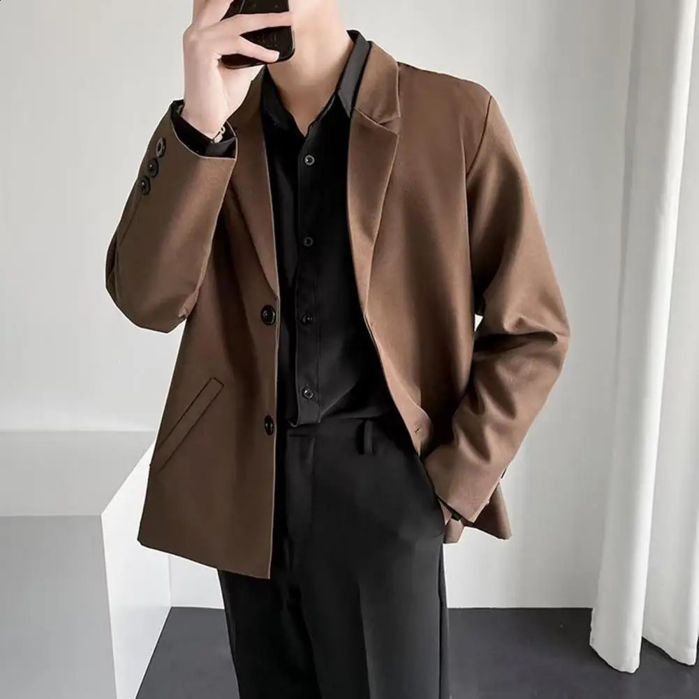 Corée de costume décontracté de style coréen pour hommes Blazer Veste de costume lâche Blazers Male Blazers mono-poitrine