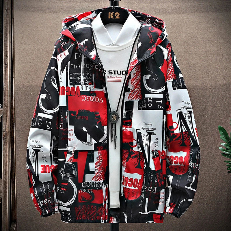 Spring Mens Windbreakers Casual Hooded Jacket Cool Waterproof Coat Male Outerwear CLothing Plus Size 5XL 240816