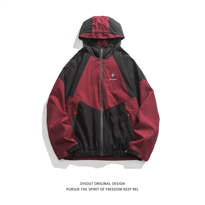 Spring and autumn punk style patchwork jacket mens retro bomber jacket street zipper jacket couple jacket hooded jacket 240815