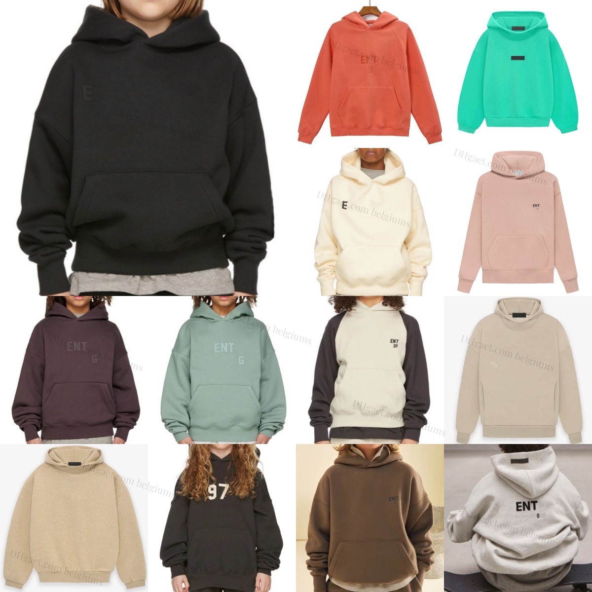 Kids Clothes Boys Designer Hoodies Letter Sweatshirts Toddler Children Hooded Clothing Girls Baby Jumpers Youth O-Neck Pullover Coats Wood Coral-image-943986233