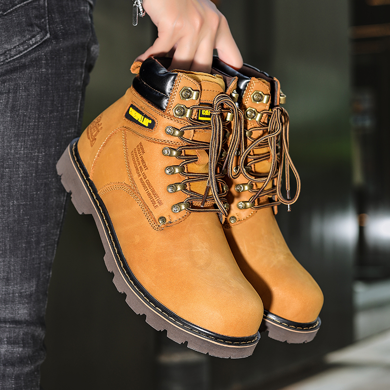 50 Off 2025 New Shoes Sneakers Genuine Leather For Boots Winter Designer Mens Work Male Steel Toe Safety Industrial 241118