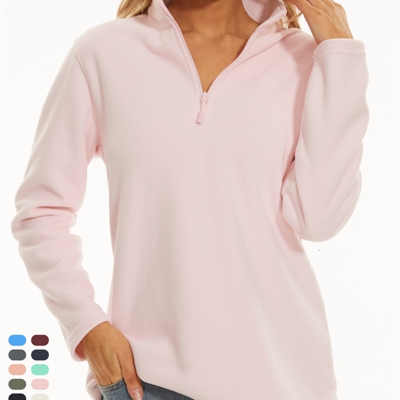 TACVASEN Stand Collar 1/4 Zip Fleece Pullover Womens Outdoor Sports Casual Tops Autumn Winter Lightweight Soft Warm Sweatshirt 240816
