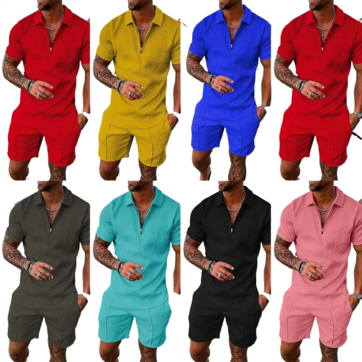2024 mens streetwear set 3D digital printing short sleeved polo shirtshort sleeved summer Harajuku sportswear mens clothing 240816