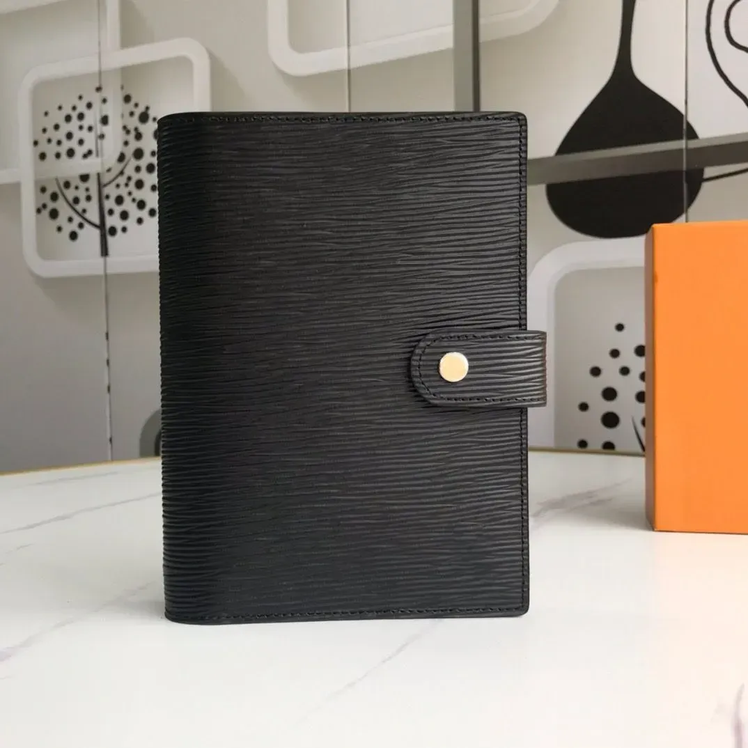 Designer Book Wallet MEDIUM SMALL RING AGENDA COVER Womens Fashion Notebook Credit Card Holder Case Wallets Iconic Canvas leather luxur Card hold-image-1065661302