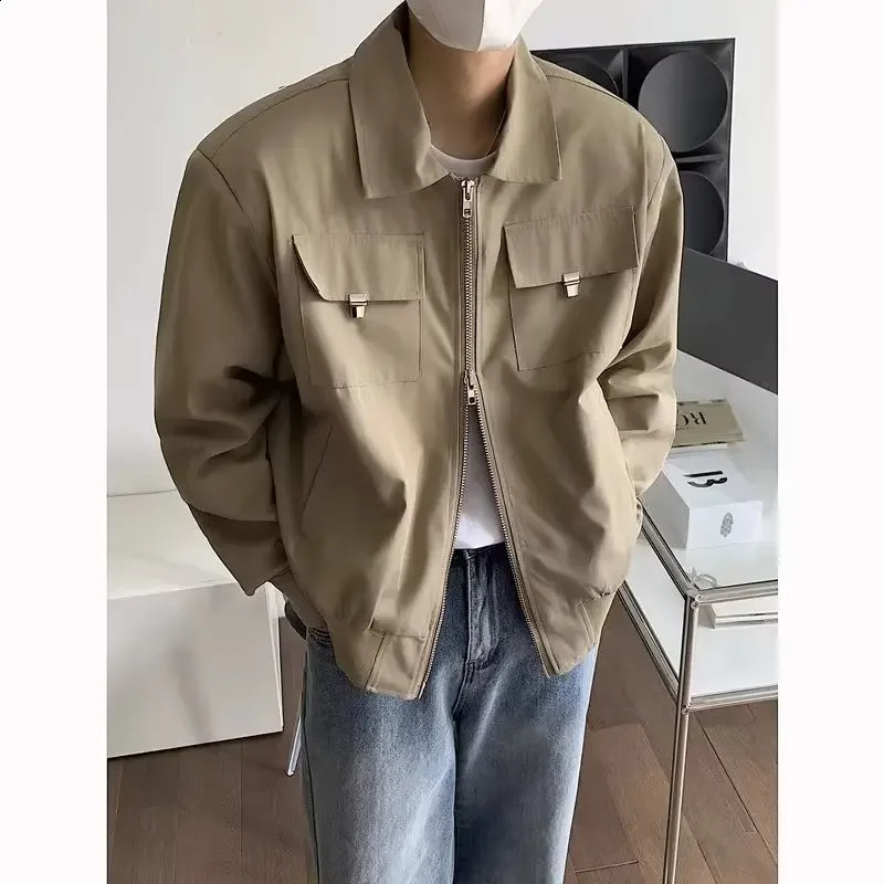 High end Feeljacket mens cut khaki diamond baseball cap size oversized streetwear bomber jacket casual loose fit 240815